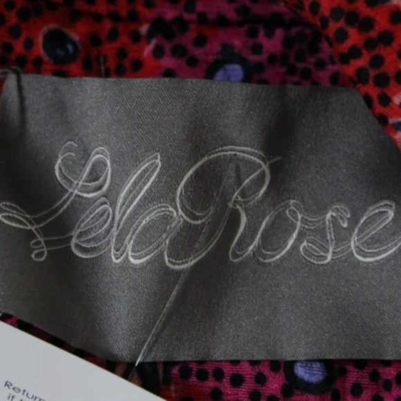 LELA ROSE Pink Red Wave Flounce Peplum Floral Jacket Size 10 NWT - Picture 9 of 11